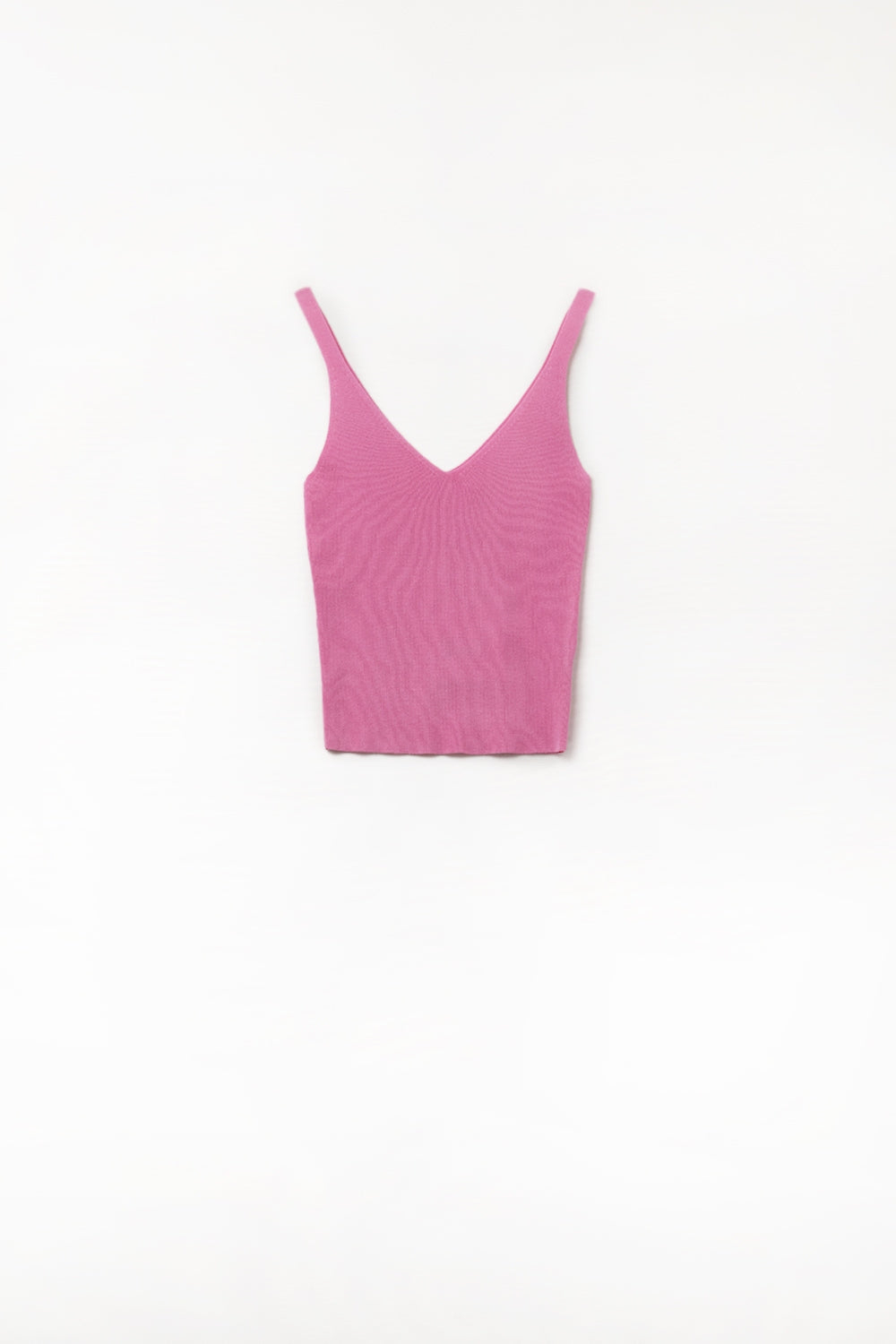 Comfy Ribbed knitted Tank Top in Fuchsia - Sweaters