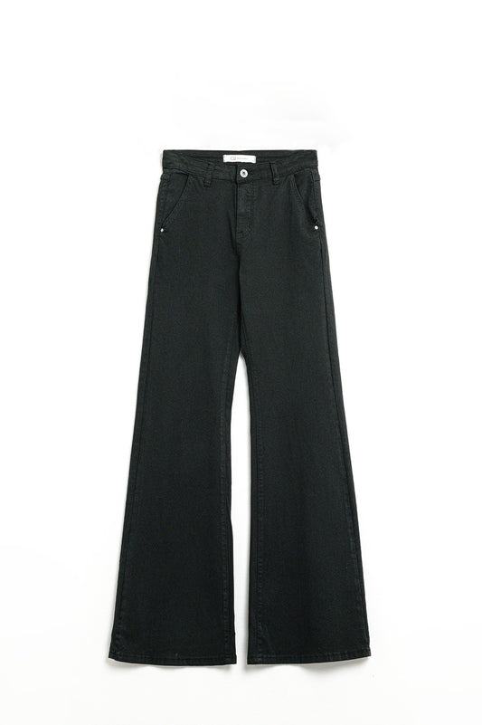 Comfy Stretcy Black Flared Pants - Trousers