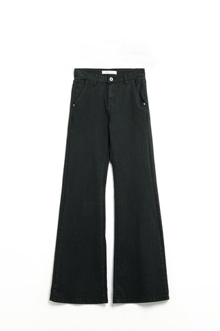 Pantalon évasé noir extensible et confortable