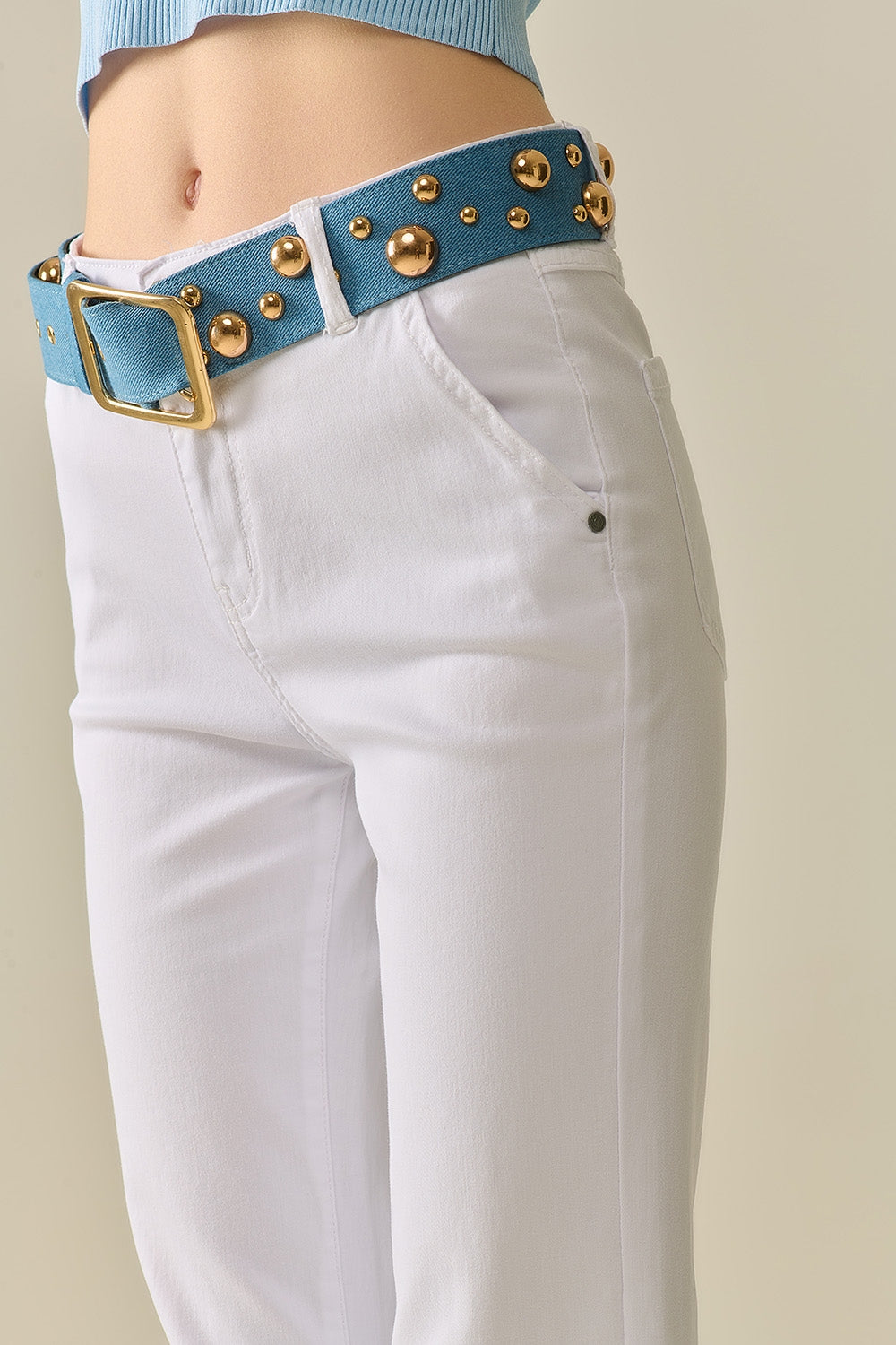 Comfy Stretcy White Flared Pants - Trousers