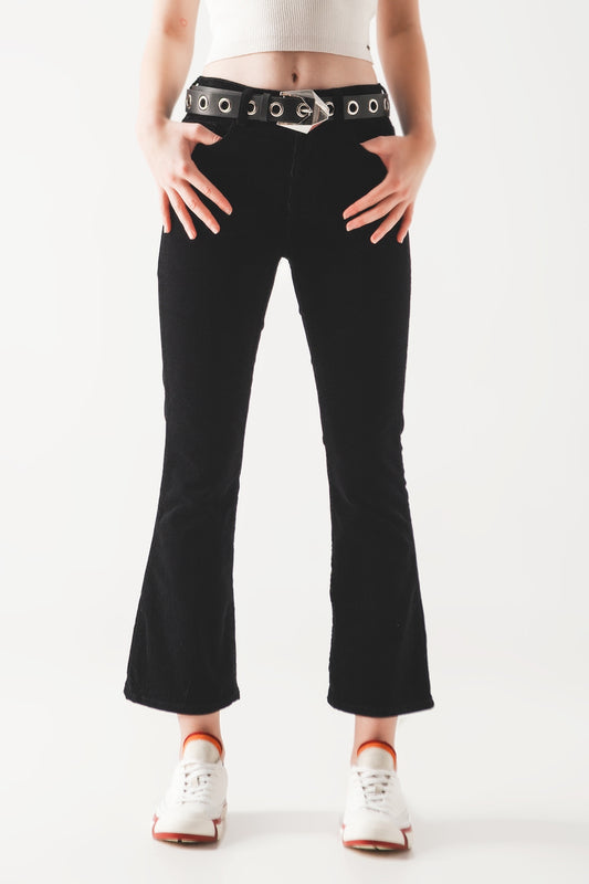 Cord flare in black - Trousers
