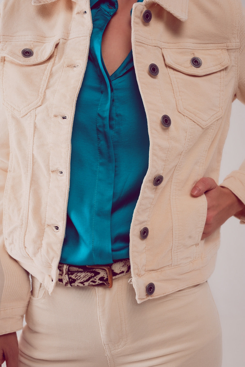 Cord jacket in beige - Jackets