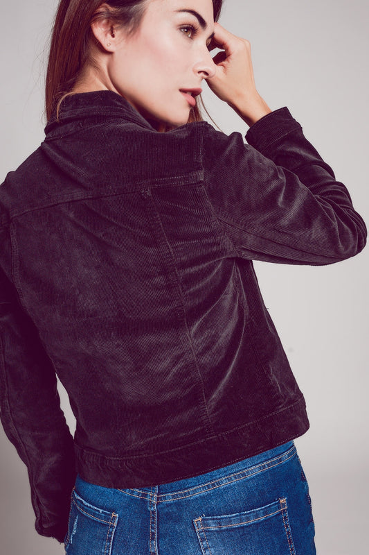Cord jacket in black - Jackets