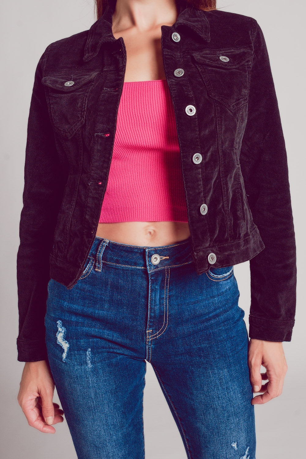 Cord jacket in black - Jackets