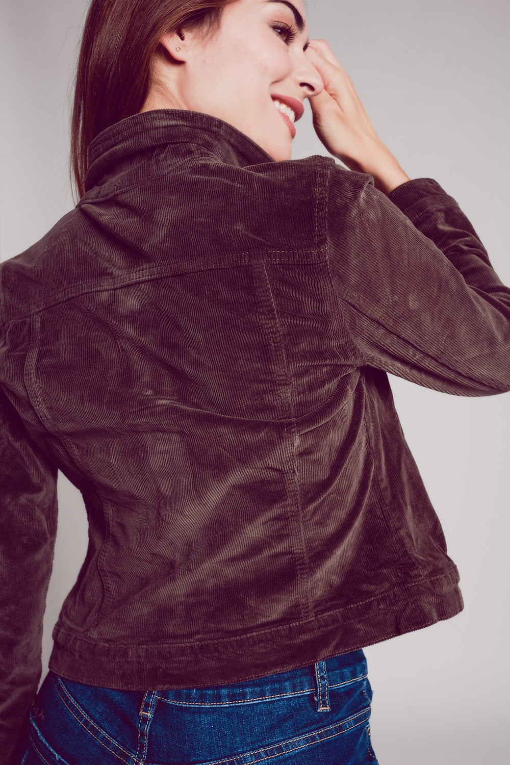 Cord jacket in brown - Jackets