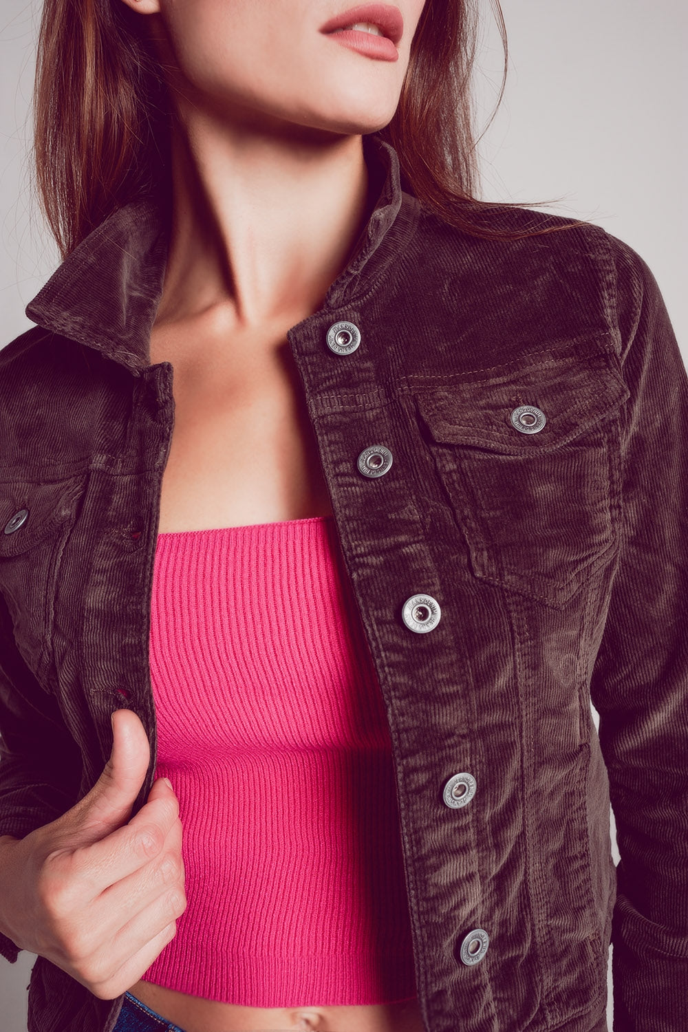 Cord jacket in brown - Jackets