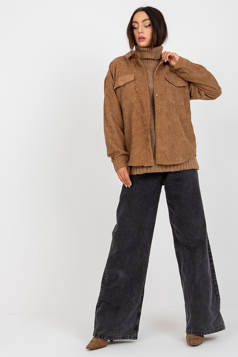 Corduroy Long Sleeve Button-Down Shirt - Jackets