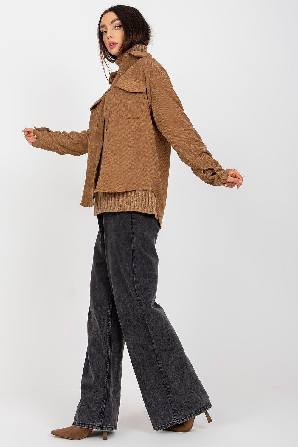 Corduroy Long Sleeve Button-Down Shirt - Jackets