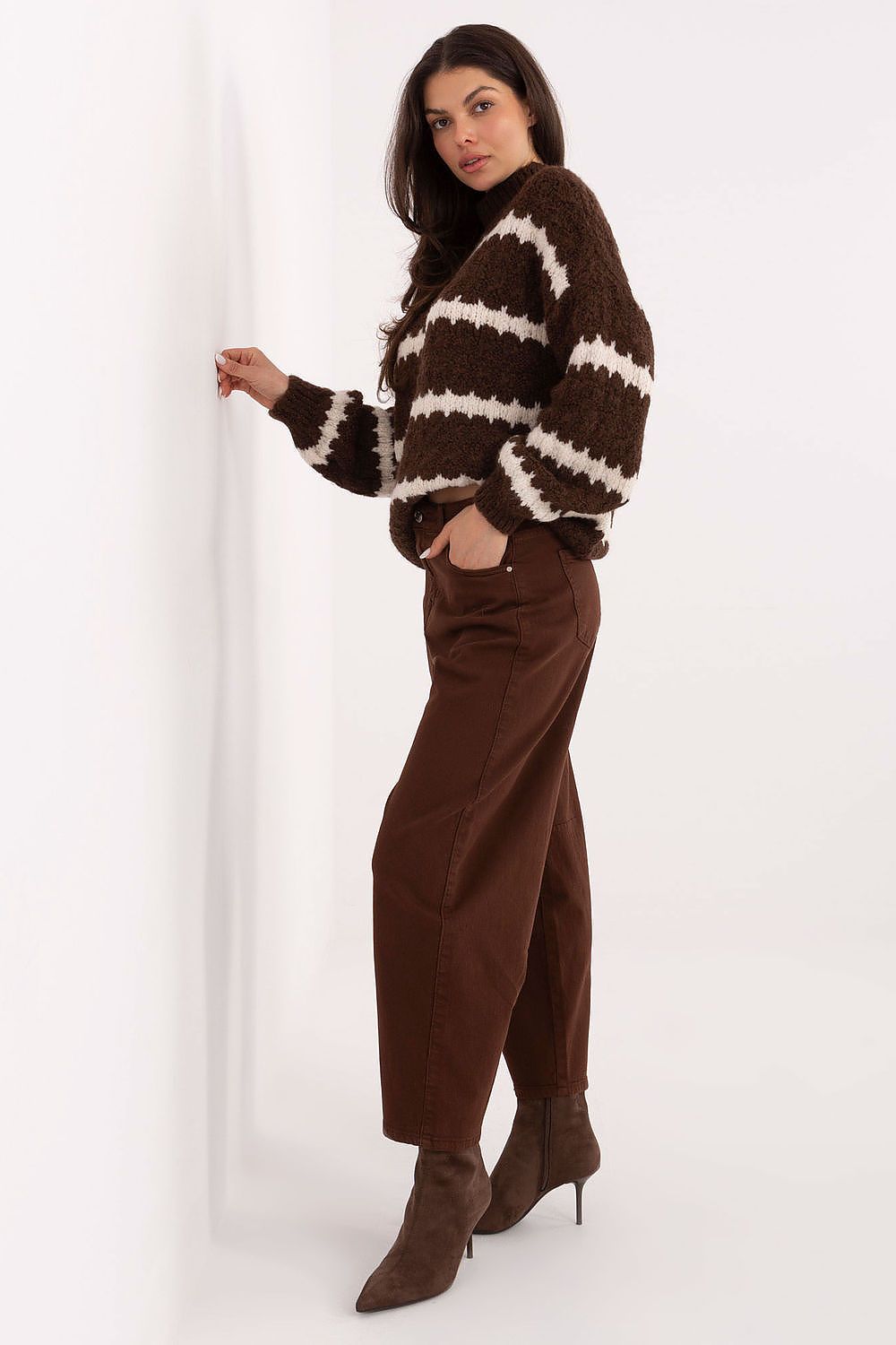 Cotton Blend Balloon Jeans for Women - Jeans