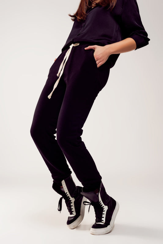 Cotton jogger in black - Trousers