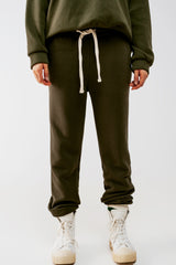Cotton jogger in khaki