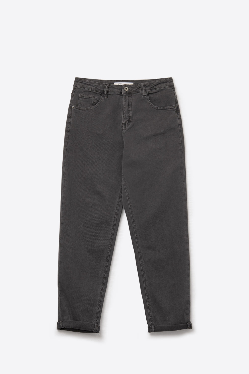 Cotton mid rise slouchy jean in Dark Gray - Jeans