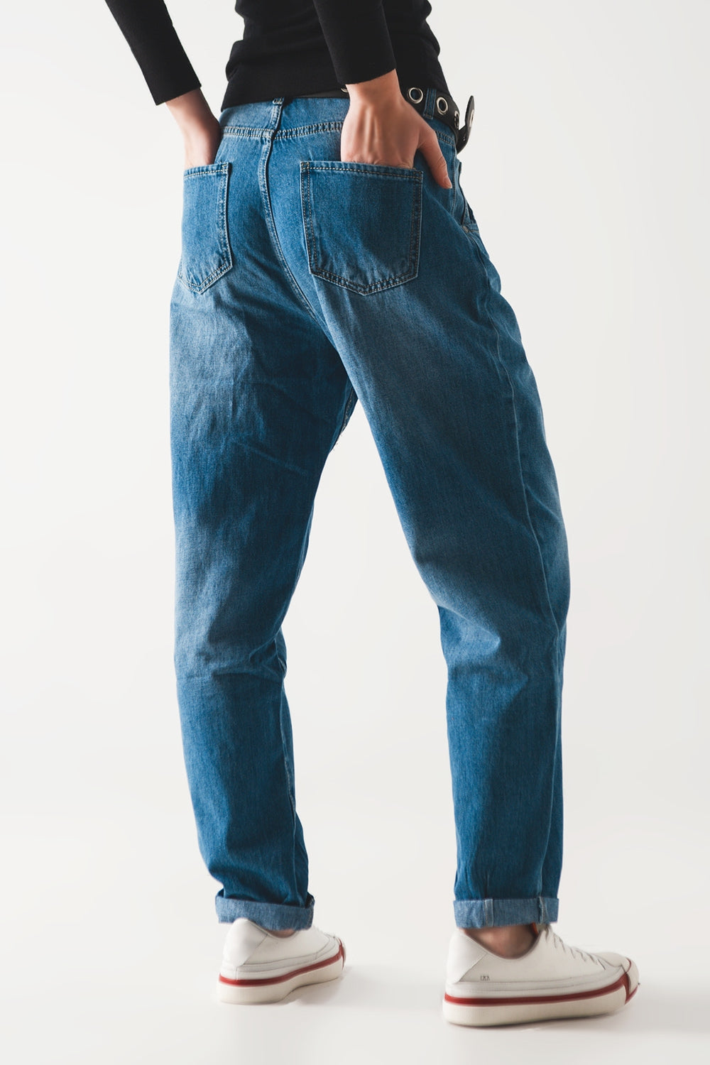 Cotton skater tapered carpenter jeans in mid wash - Jeans