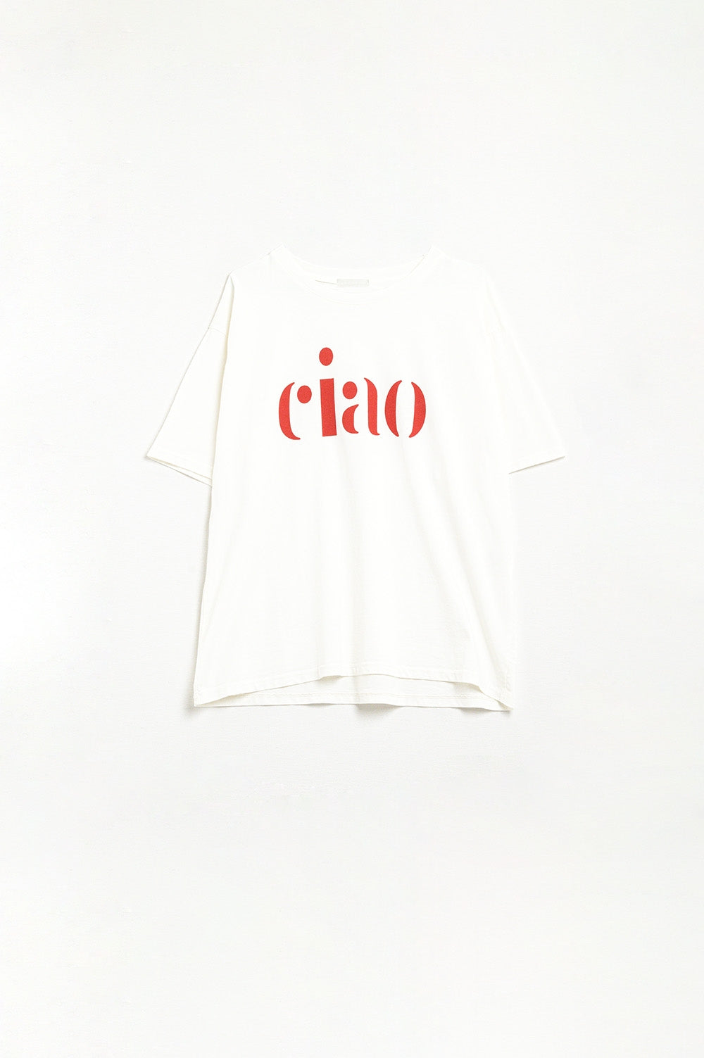 Cotton t-shirt made in Italy with Ciao logo in red - T-Shirts