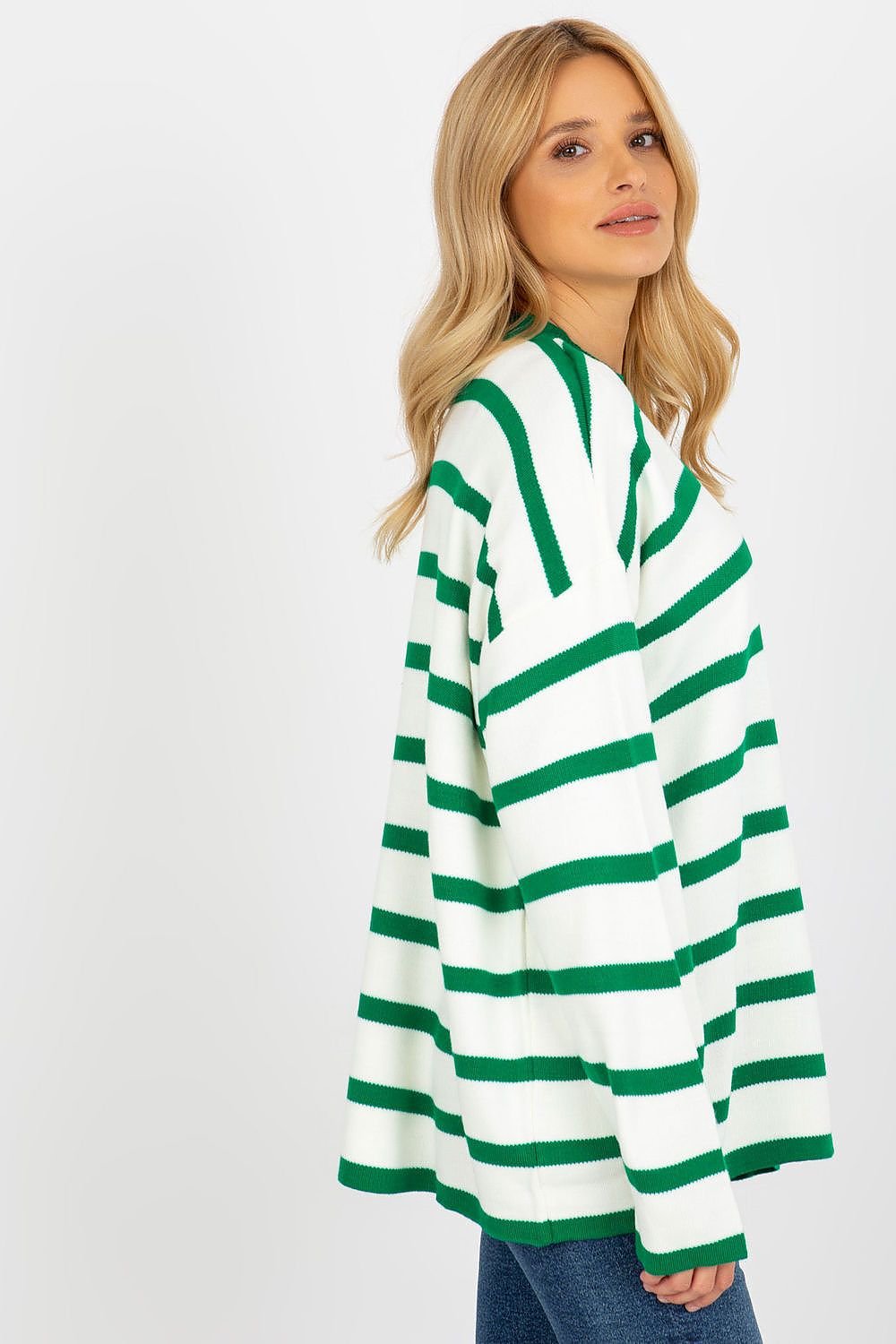 Cozy Loose Cut Sweater with Stand-Up Collar - Jumpers