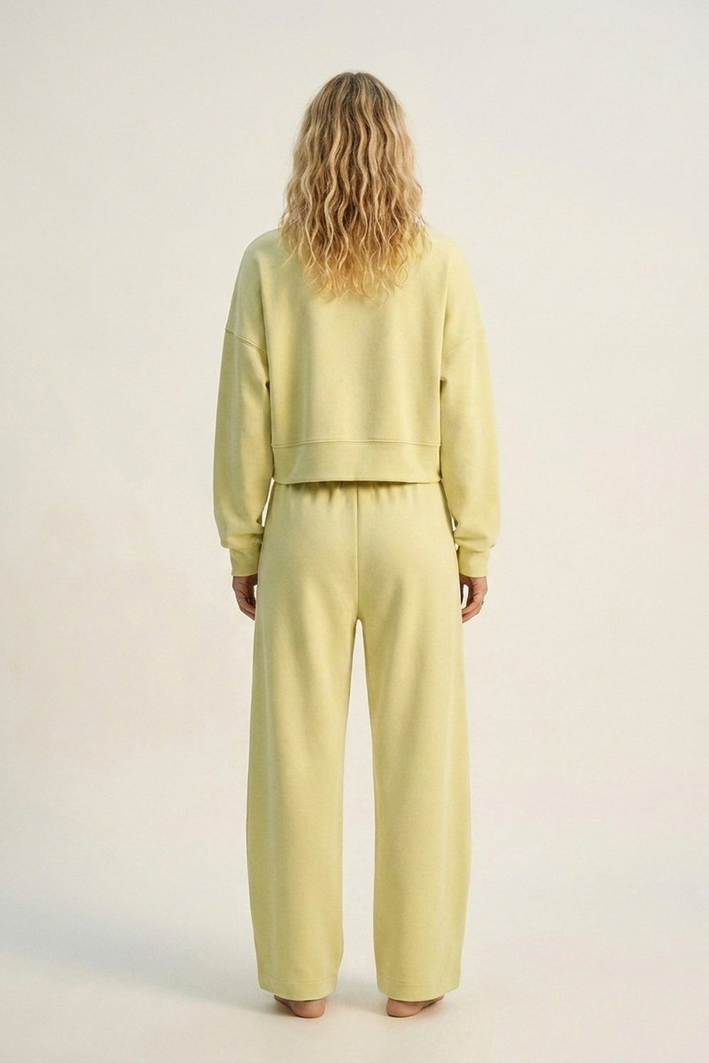 Crew Neck Dropped Shoulder Basic Sweatshirt in yellow - Sweaters