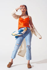 Cardigan Midi de Crochê em Creme