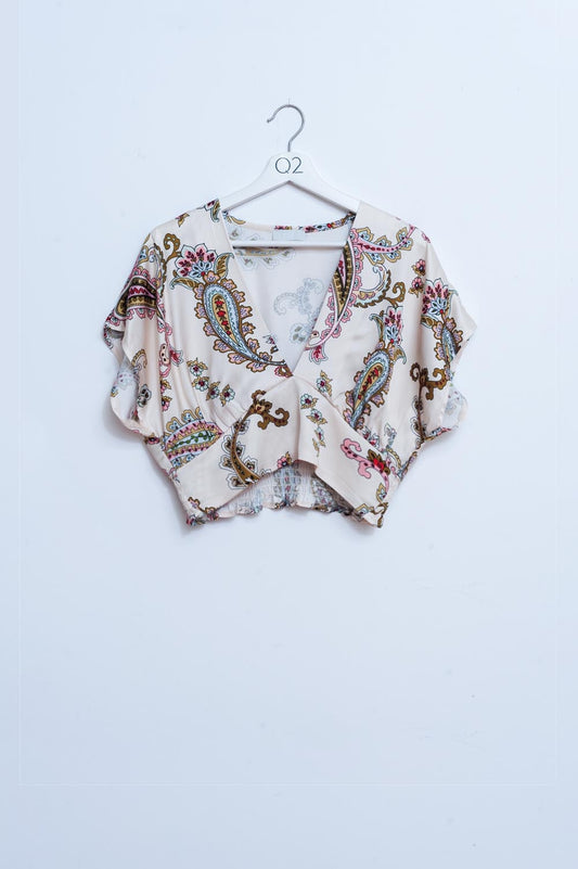 Crop top with paisley print - Tops