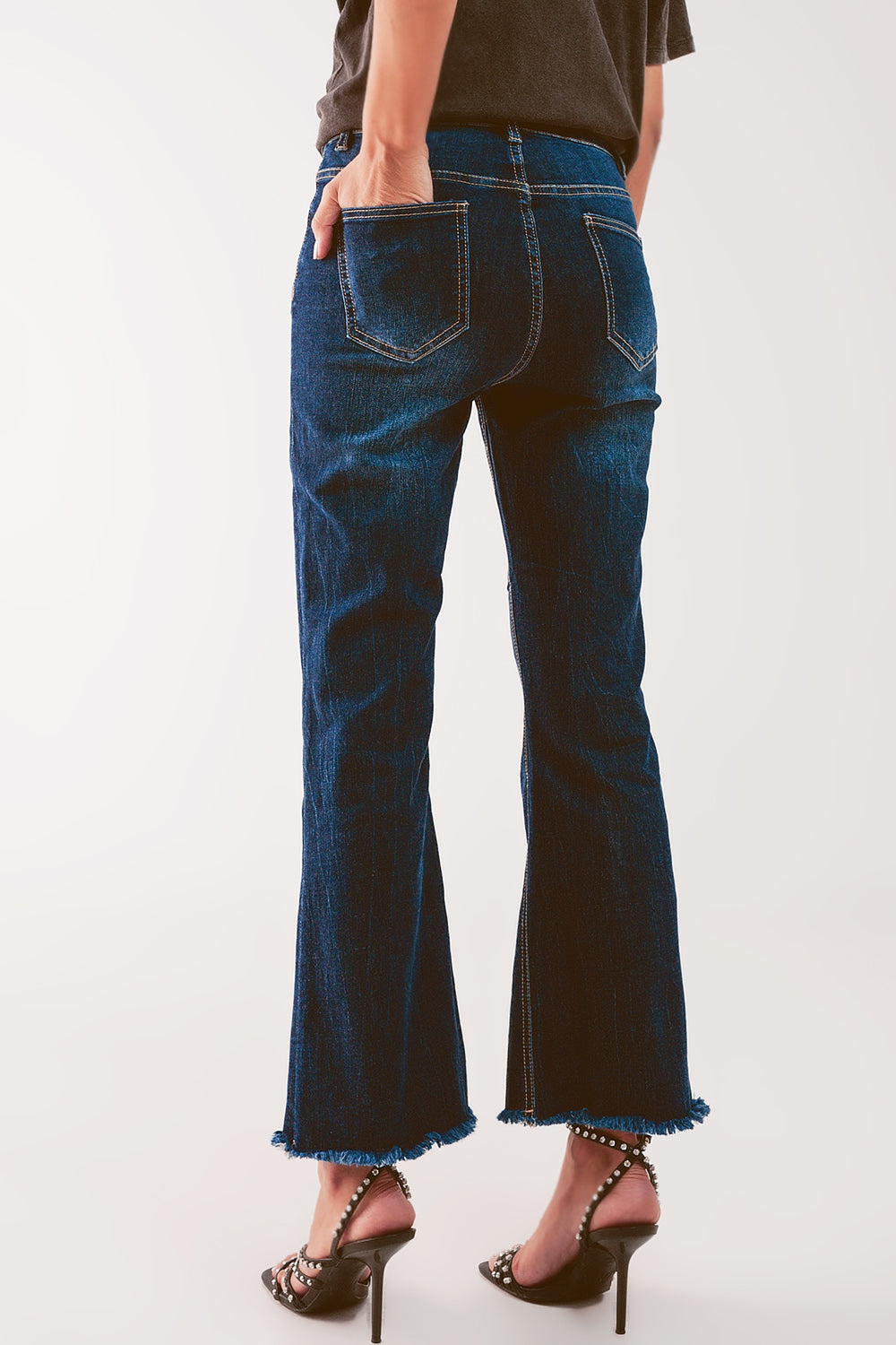 Cropped kickflare jeans in mid washing - Jeans