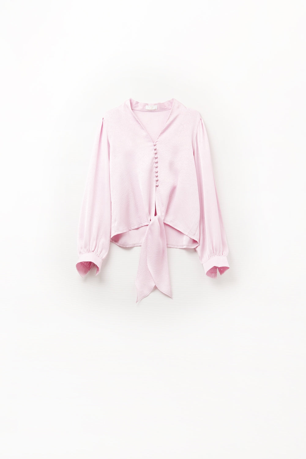 Cropped Shirt In pink Featuring knot - Shirts