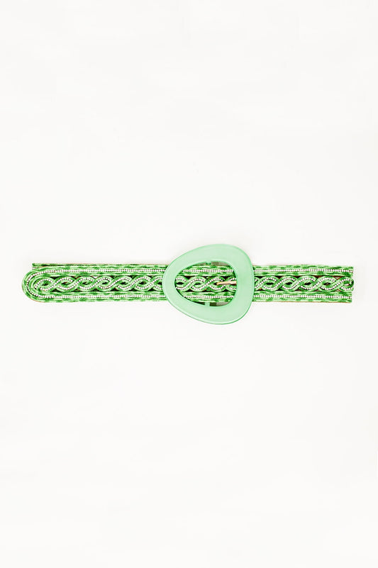 Crystal Embellished Belt in Green - Belts