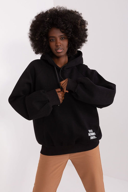 Insulated Women's Sweatshirt with Hood black - Outfit Sets