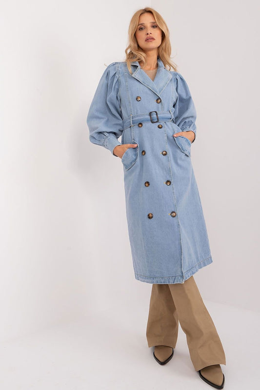 Lightweight Denim Trench Coat for Spring and Summer - Coats
