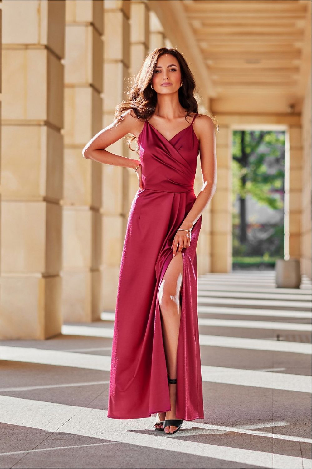 BoutiqueLua Trendy Formal Maxi Dress with Side Slit red 2 -