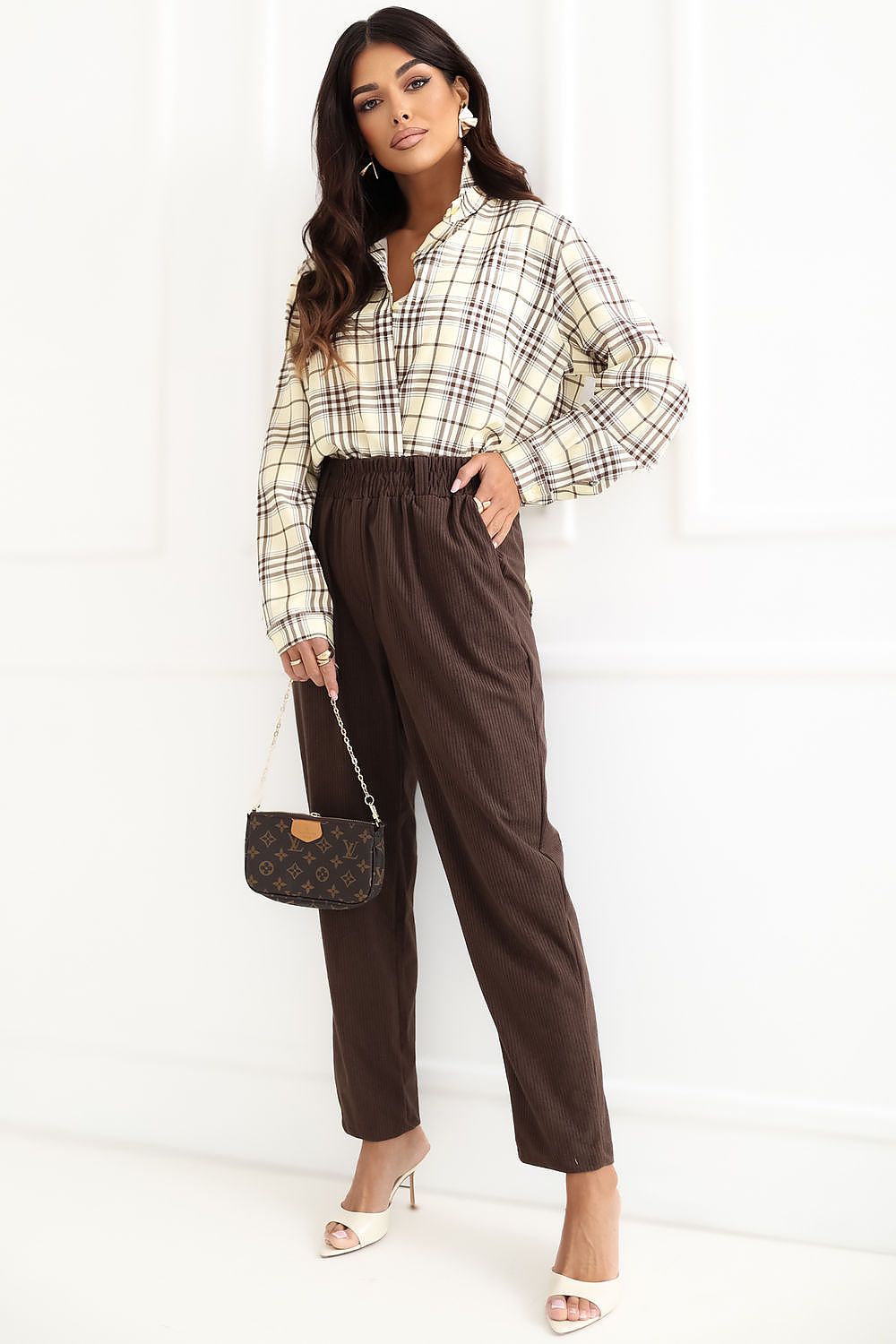 Corduroy Paperbag Pants for Trendy Casual Wear - Trousers