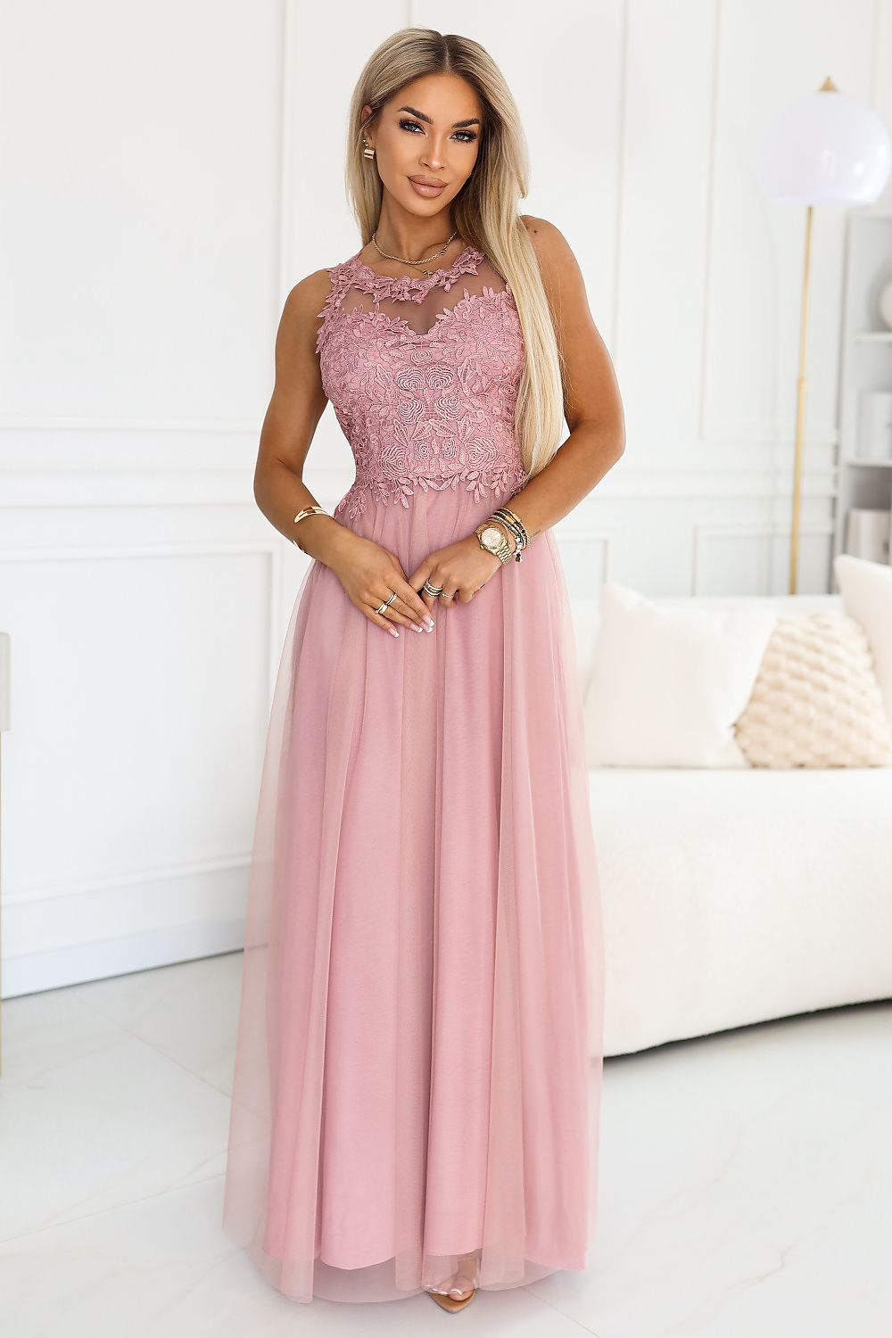 Long dress pink one-size-fits-all -