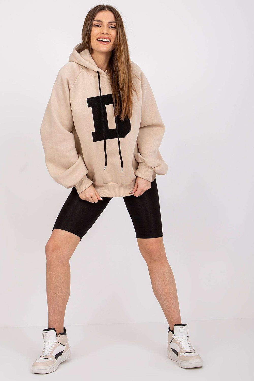 Women's Cozy Hooded Sweatshirt in Trendy Design - Sweatshirts