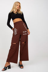Stylish Wide Leg Women's Sweatpants with Chain