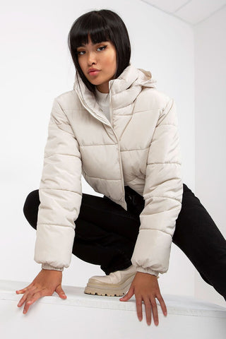 Quilted Zip-Up Jacket with Hood