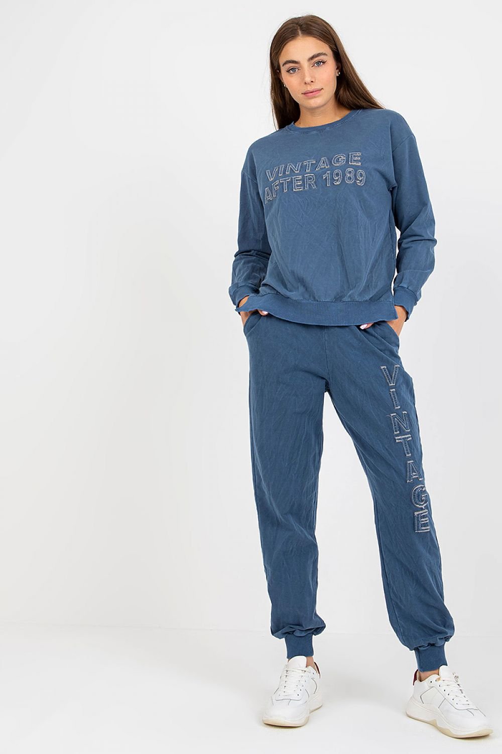 Women's Cozy Sweatshirt Set with Decorative Inscription - Sets
