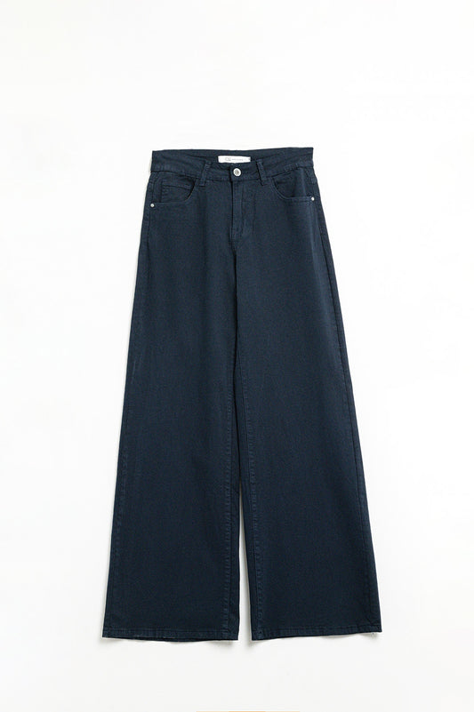 Dark blue Straight Pants wide leg - Jeans