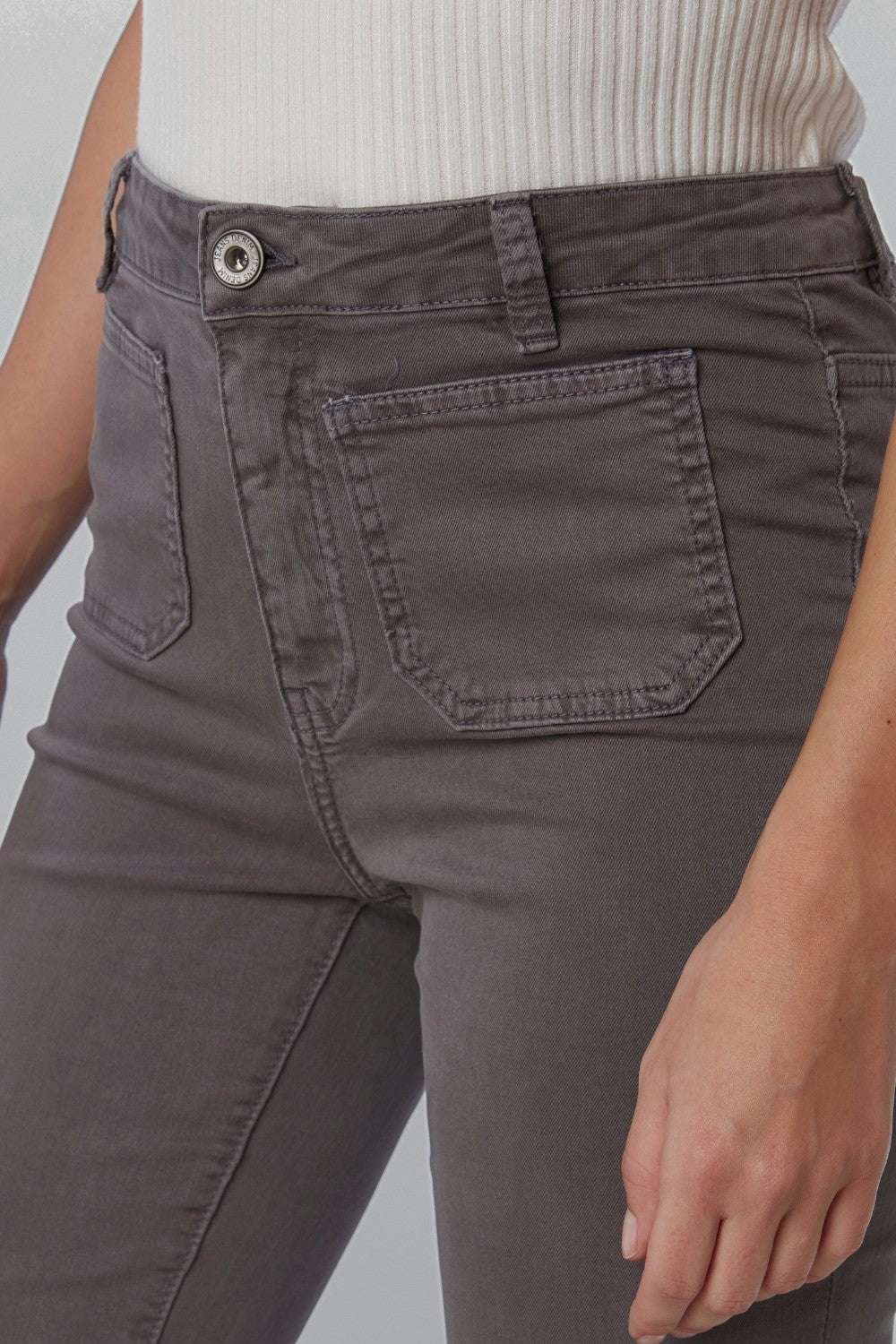 Dark grey Skinny Flared Jeans With Front Pocket Detail - Jeans