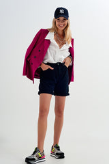 Denim mom shorts in black