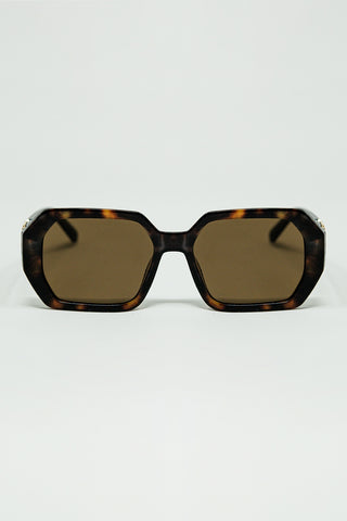 Diamond-Shaped Sunglasses In Ember with Tinted Lenses in Tortoise Shell