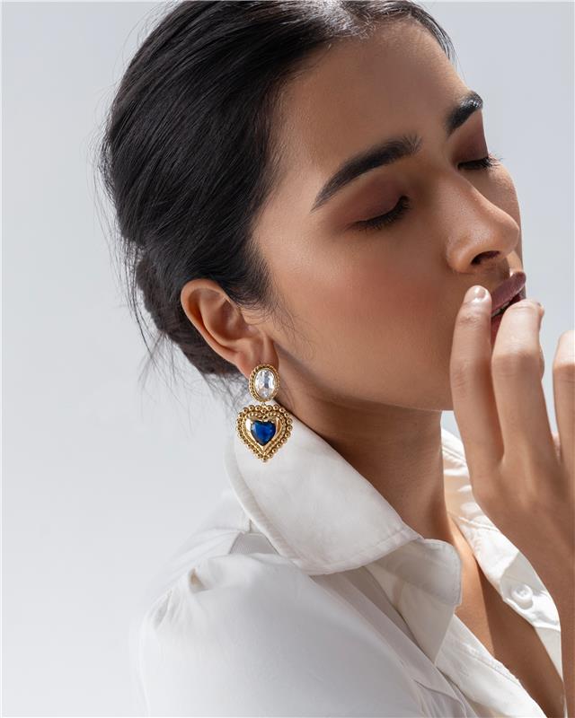 Drop Statement Earring Beautiful Heart - EARRINGS