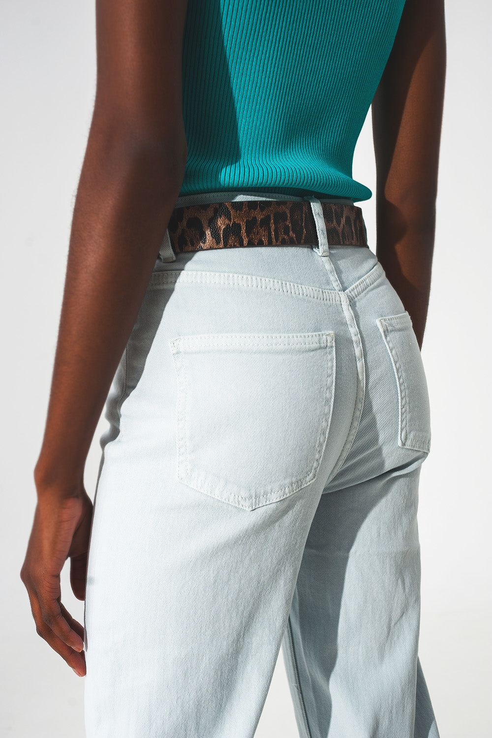 elastic Cotton jeans in light blue - Jeans