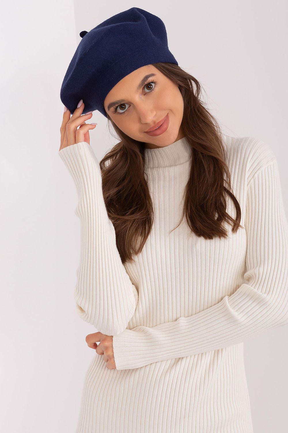 Elegant Beret with Delicate Antenna navy blue one-size-fits-all - Berets
