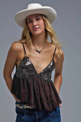 Embellished Camisole for Women - Trendy Top