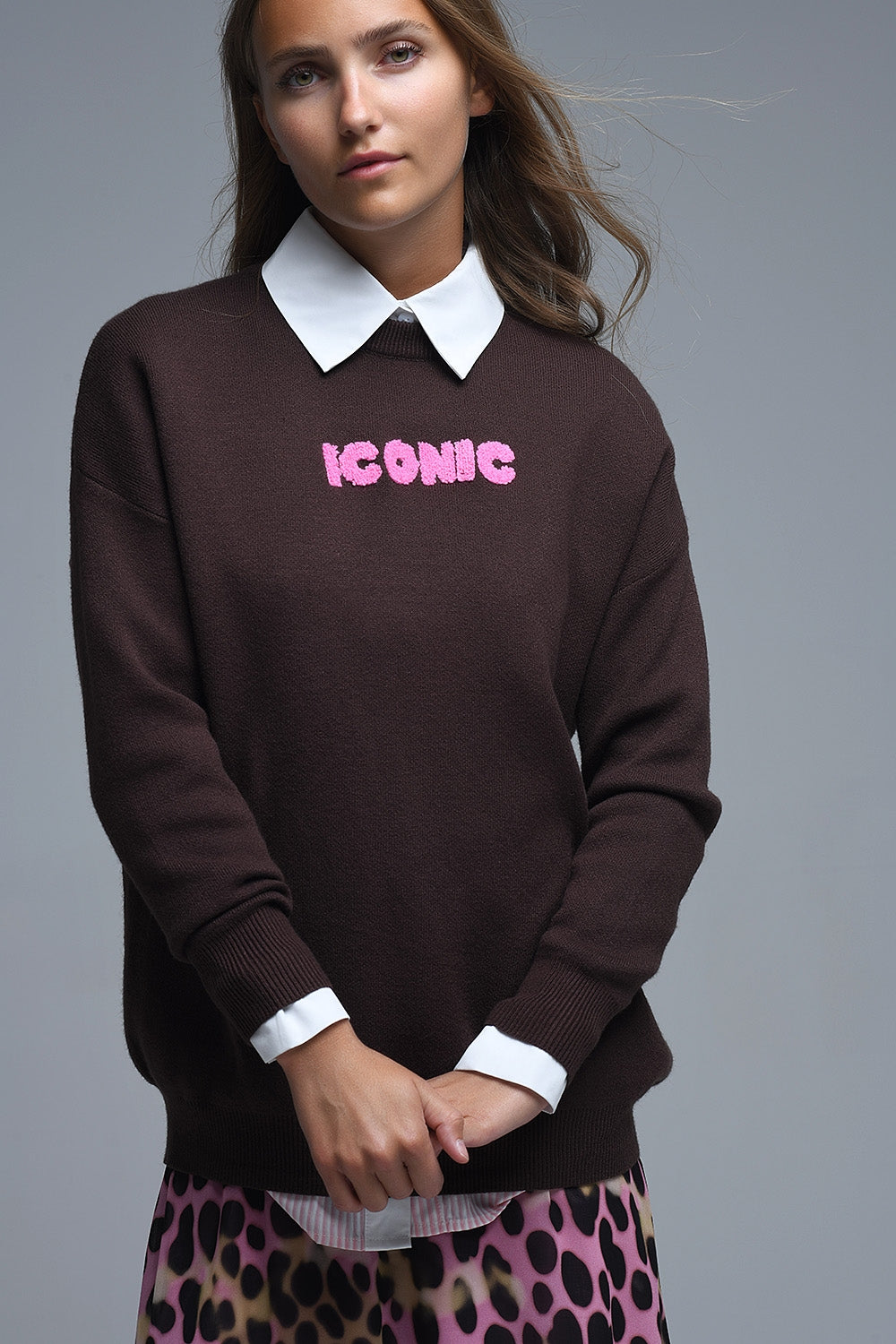 Embroidered ICONIC Sweater with Global Tour Back Print - Sweaters