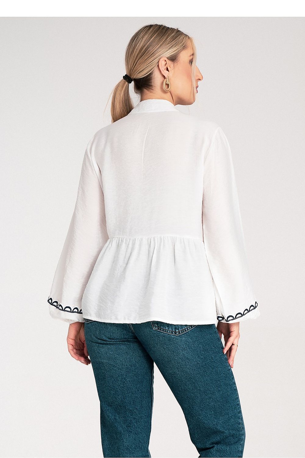 Figl Embroidered White Blouse for Women - Stylish Design -