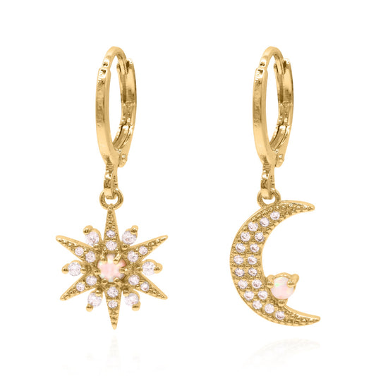 Esmae Moon & Star Earrings | 14K Gold Plated - Earrings