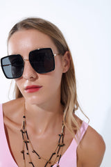 Extra Large Square Sunglasses in Black