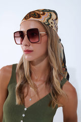 Extra Large Square Sunglasses in Brown