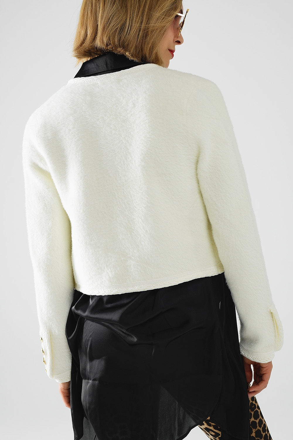 Extra soft fluffy high-quality cardigan in cream - Cardigans