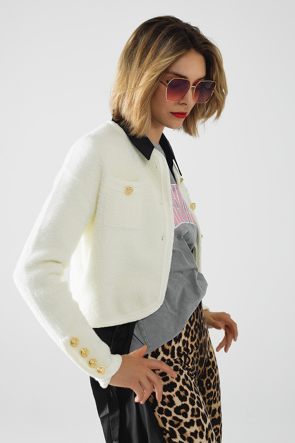 Extra soft fluffy high-quality cardigan in cream - Cardigans