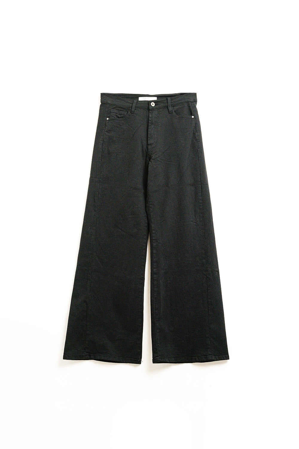 Extra wide leg trousers in black - Trousers